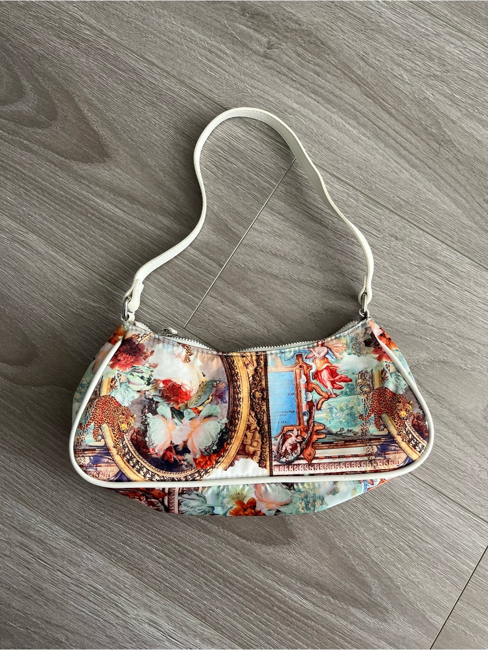 ASOS Baroque Print Shoulder Bag in White